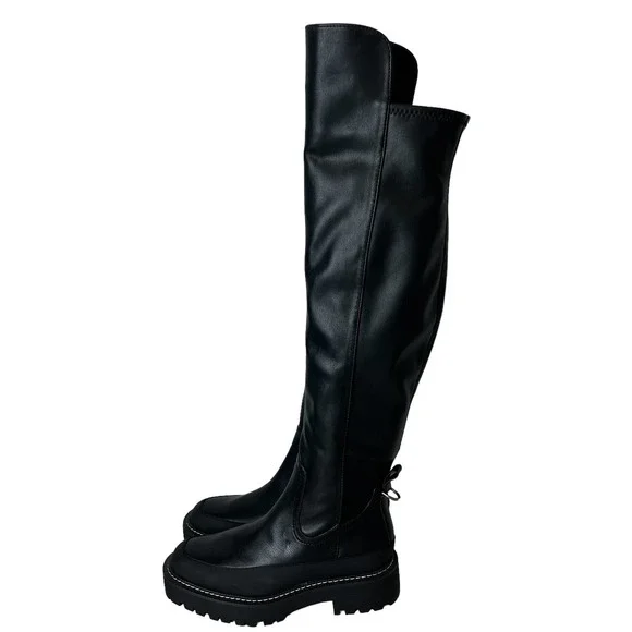 SAM EDELMAN LERUE LUG SOLE FAUX LEATHER HIGH SHAFT OVER KNEE BOOT 6.5, 7.5 NWOB - Picture 6 of 16